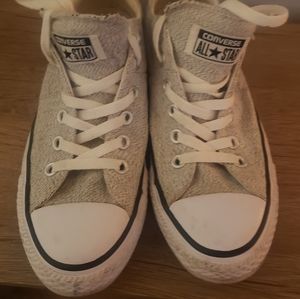 Converse grey and leather sneakers